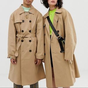 Collusion ASOS Unisex Oversize Trench Coat Beige